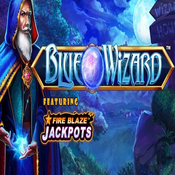 Blue Wizard Fire Blaze Jackpots game by Rarestone Gaming – logo hosted on Crystal Roll Casino