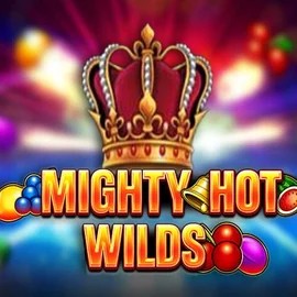 Mighty Hot Wilds slot logo by Inspired Gaming at Crystal Roll Casino